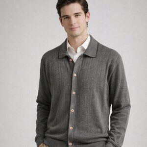 Vintage 90s YSL Yves Saint Laurent Wool OPEN-KNIT TEXTURED CARDIGAN